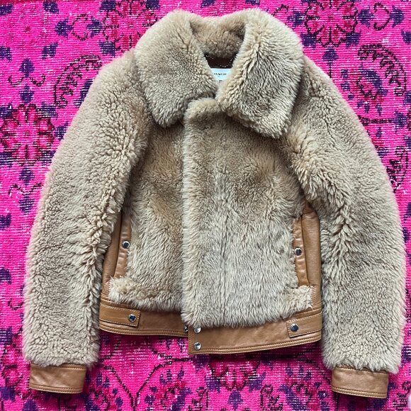 Coach Jackets & Blazers - Coach Shearling + Leather Jacket